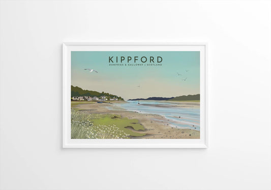 Kippford, Dumfries & Galloway, Scottish Travel Poster, Scottish Landscape, Wall Art, Quality Giclee Art Print signed by the Artist
