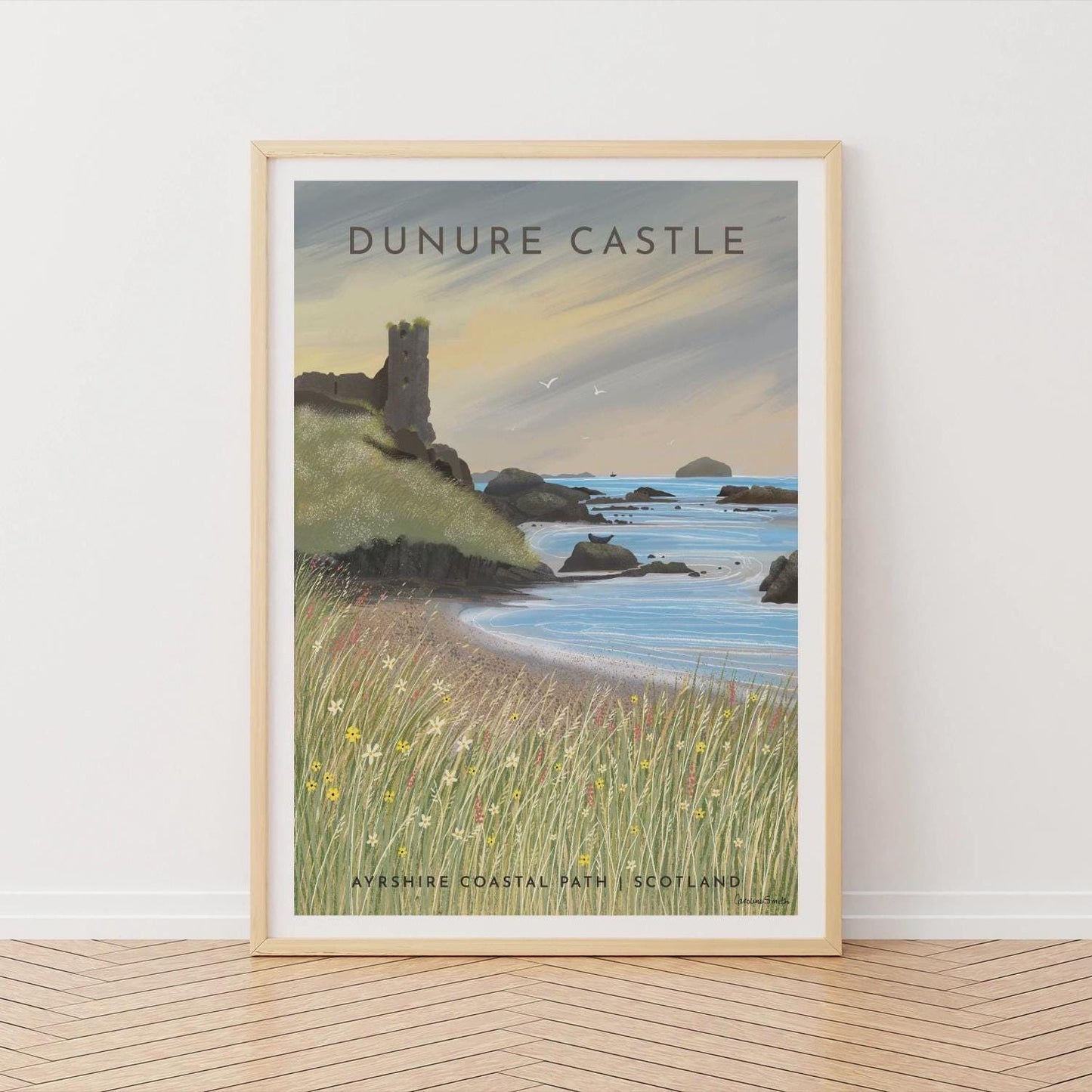 Dunure Castle, Ayrshire - Travel Poster - Framed or unframed, A5.A4.A3,A2,A1