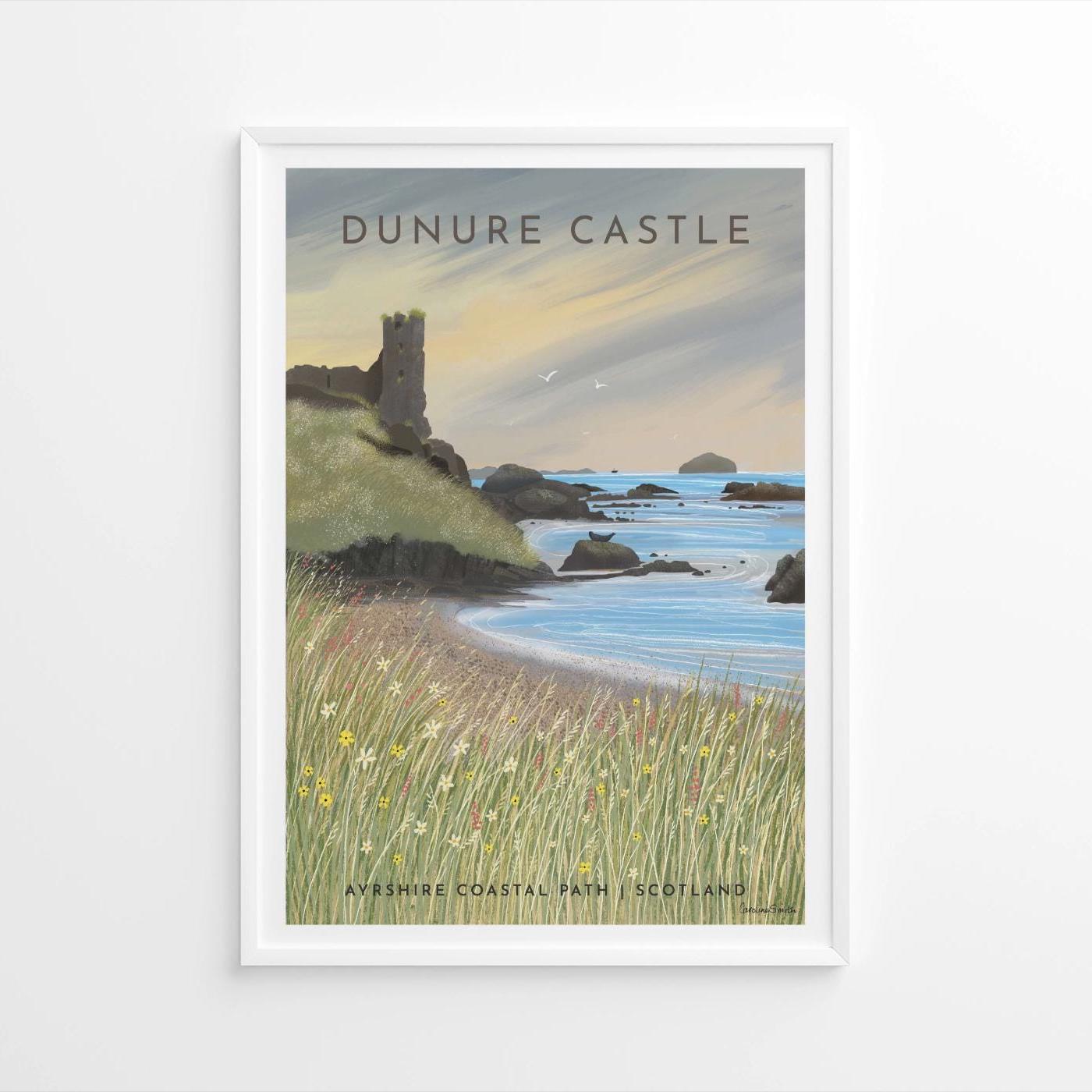 Dunure Castle, Ayrshire - Travel Poster - Framed or unframed, A5.A4.A3,A2,A1