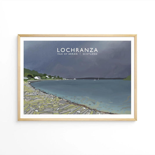 Lochranza, Isle of Arran, Scottish Travel Poster, Scottish Landscape, Wall Art, Quality Giclee Art Print signed by the Artist