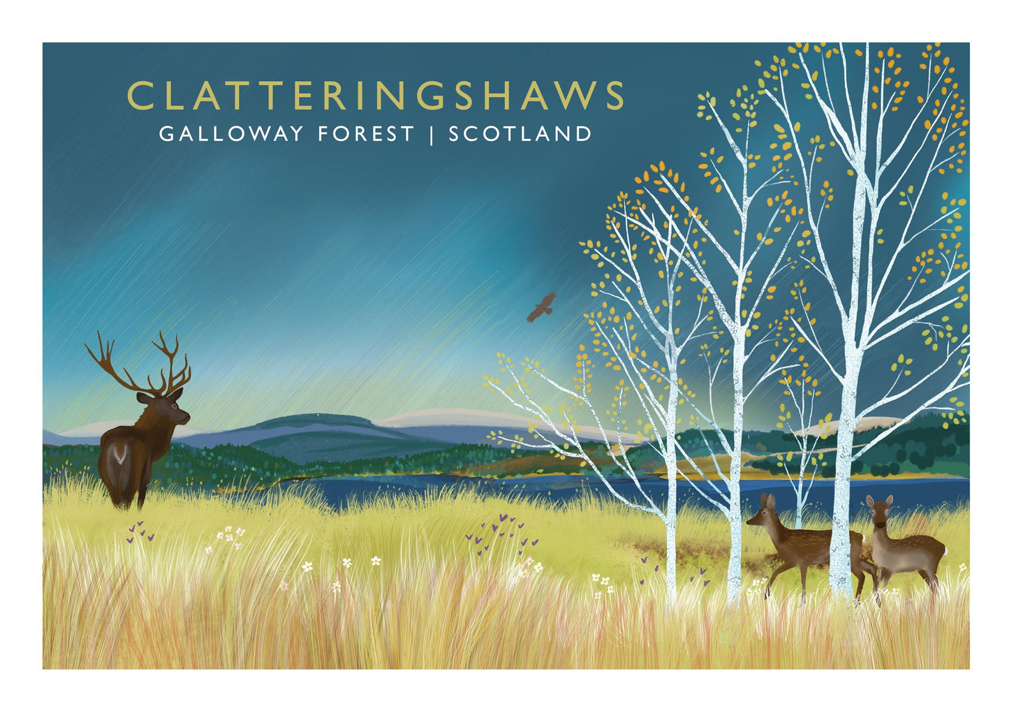 Clatteringshaws. Galloway Forest Park | Scottish Travel Poster | Scottish Landscape | Wall Art | Signed Giclee Art Print