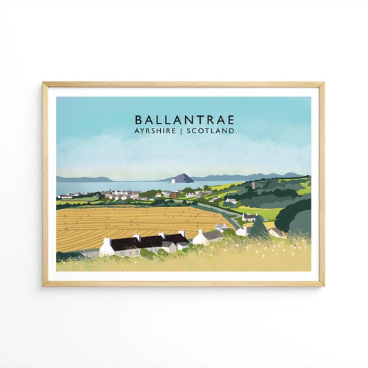 Ballantrae, Ayrshire | Scottish Travel Poster, Signed by artist, Giclee Art print, South West Scotland featuring Ailsa Craig