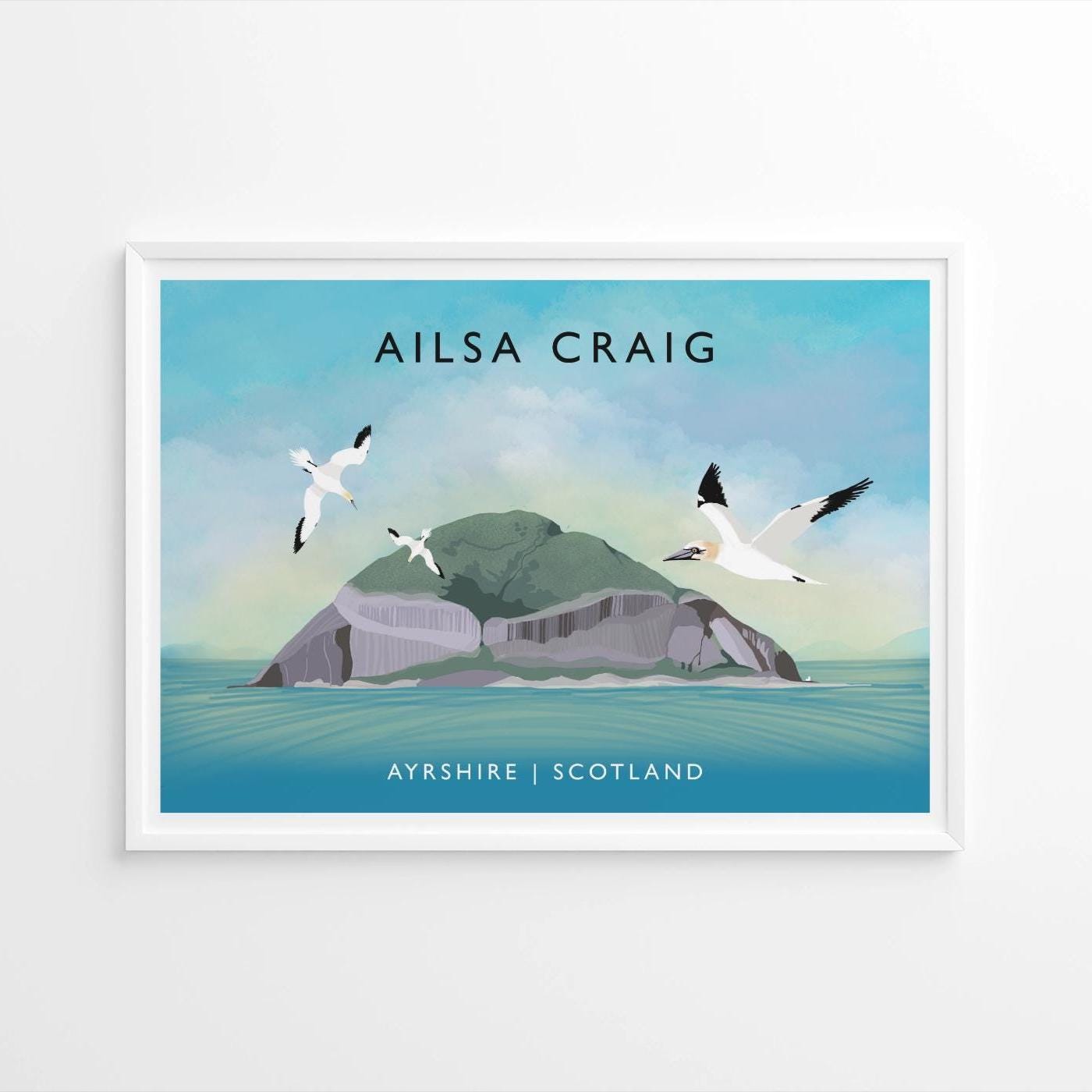 Ailsa Craig | Scottish Travel Poster | Ayrshire | Scottish Landscape | Wall Art | Quality Giclee Art Print signed by the Artist