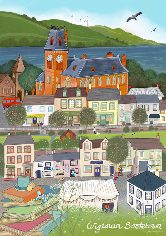 Wigtown Booktown, Dumfries & Galloway - Travel Poster - A5, A4, A3, A2, A1 - Print only or Framed