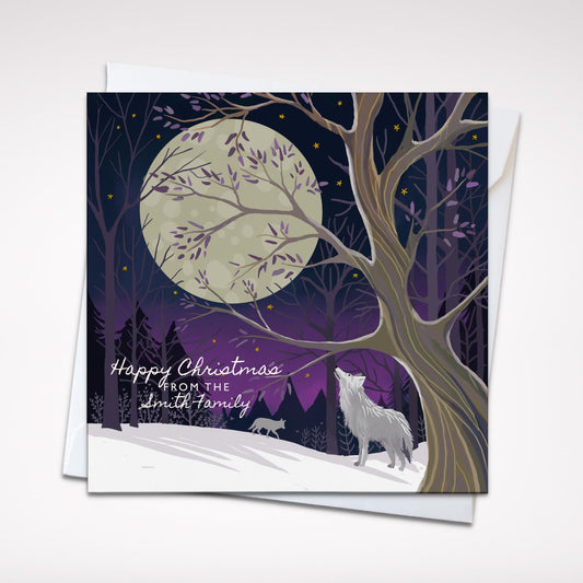 Snowy Wolf Christmas Card