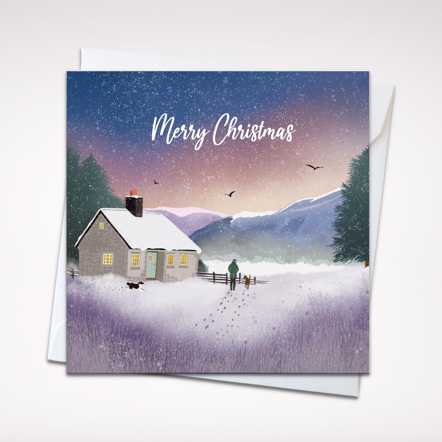 Highland Estate Christmas Card. Shooting Lodge. Scottish Christmas. Can be personalised