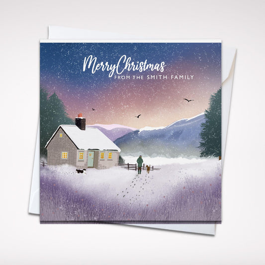 Highland Estate Christmas Card. Shooting Lodge. Scottish Christmas. Can be personalised