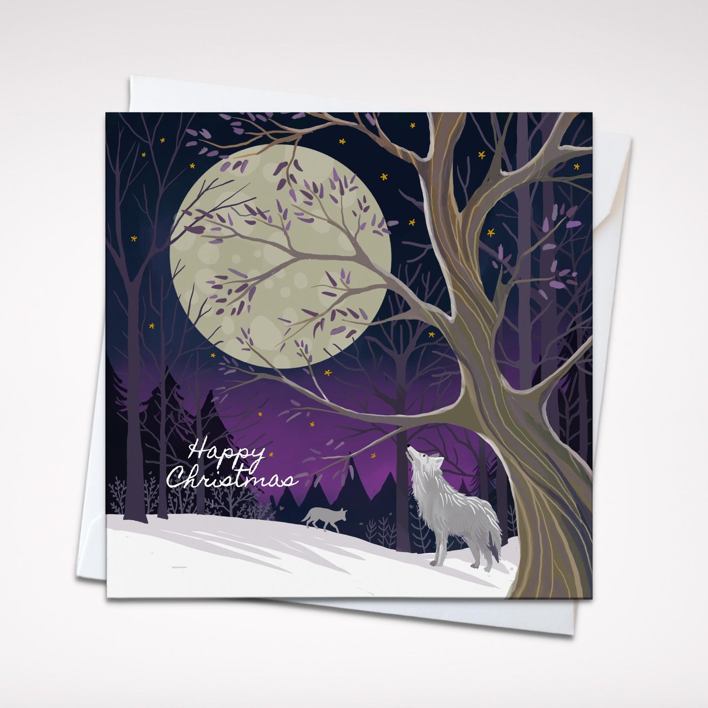 Snowy Wolf Christmas Card