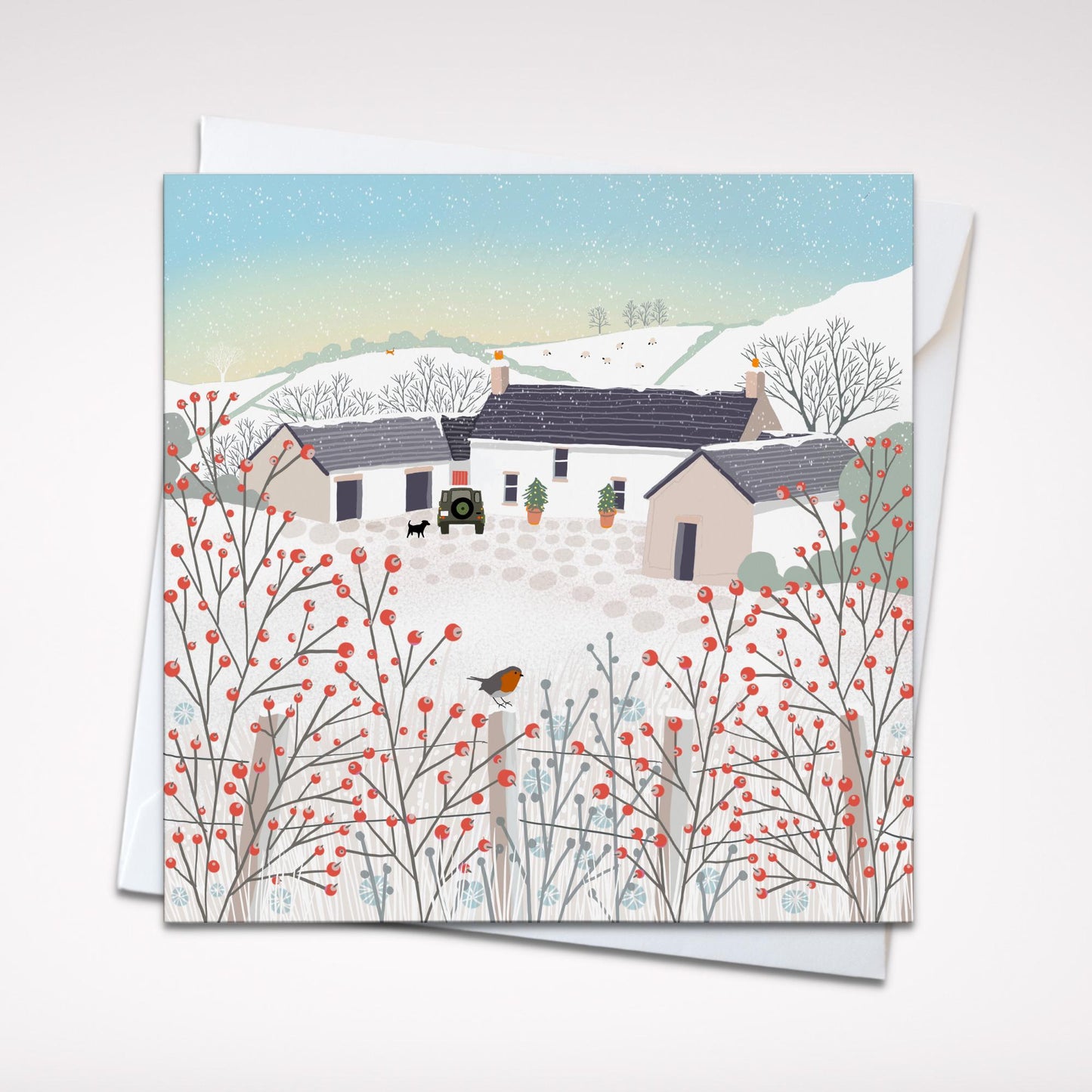 Christmas card, The Smithy, A Country Christmas. Cards from original art featuring cosy country scenes, Can be personalised.
