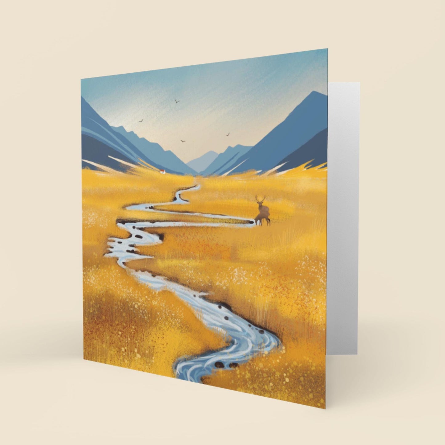 Autumn Glen greetings card. Scottish Highland Landscape card.