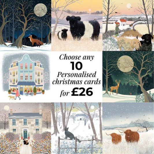 Personalised Christmas Cards - Any Mix of Designs - Bulk Pack Cards - 10, 20 or 30 cards