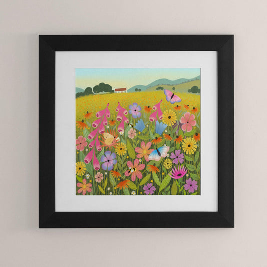 Flowerbomb Wildflower Meadow Wall Art: Farmhouse Decor, Original Art