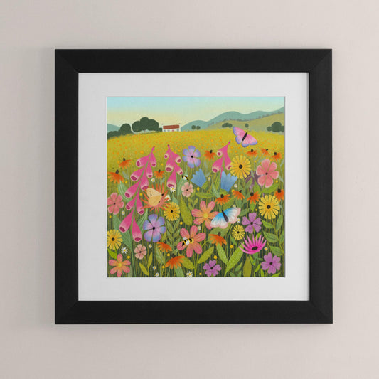 Flowerbomb Wildflower Meadow Wall Art: Farmhouse Decor, Original Art