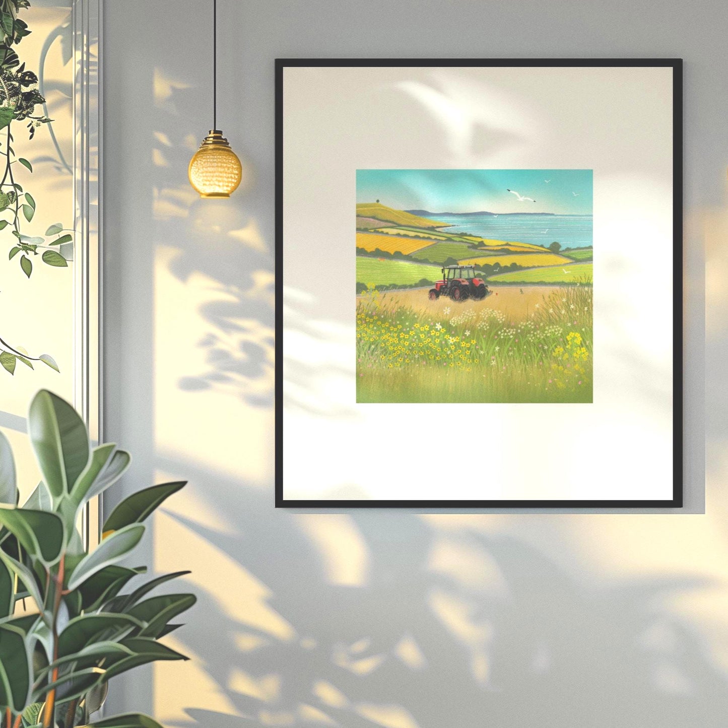 Break Time Farming Landscape Tractor art - Print only, Framed print or Canvas. Multiple sizes.