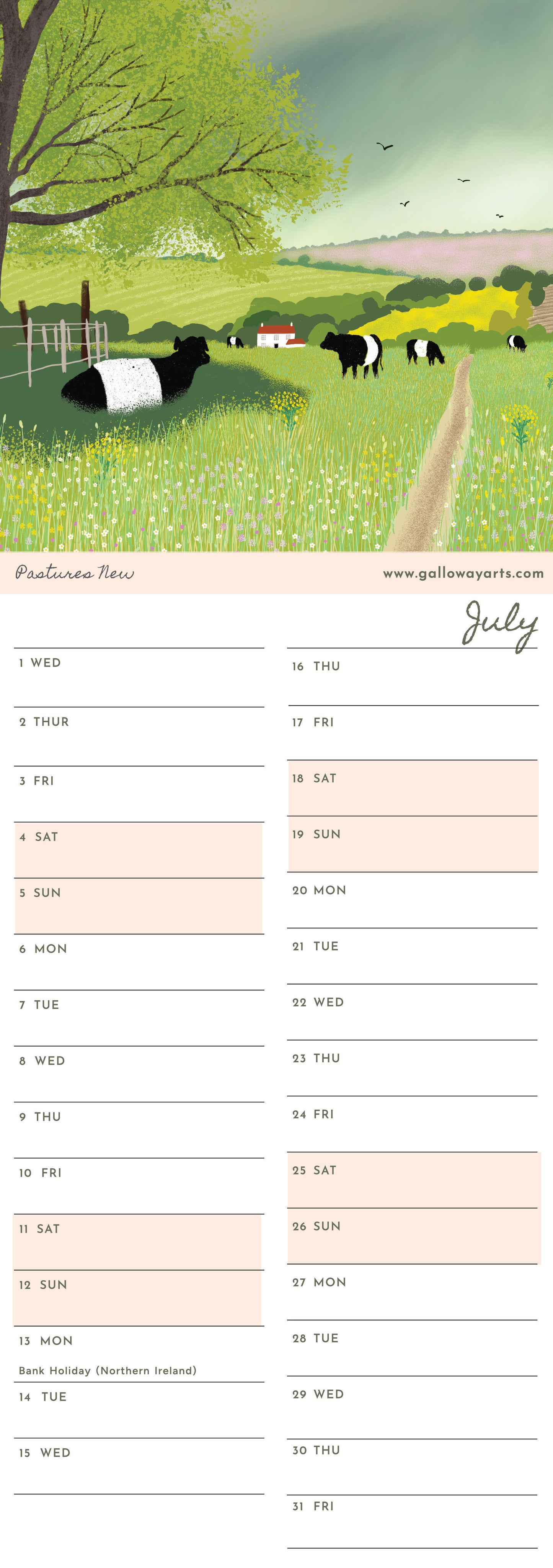 2026 Galloway Days Calendar