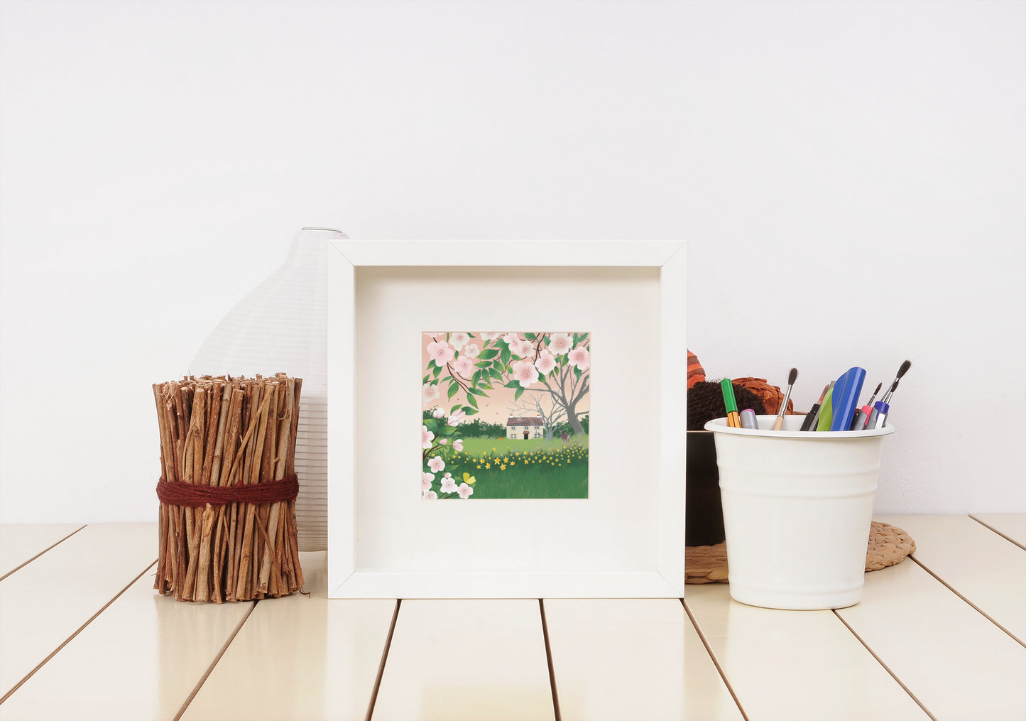 Apple Blossom Cottage Wall art print