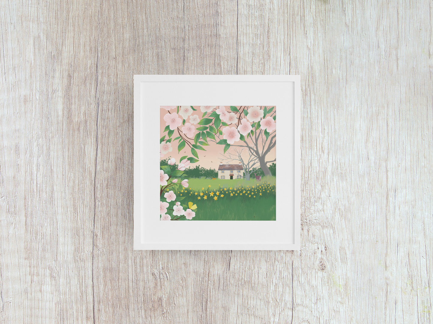 Apple Blossom Cottage Wall art print