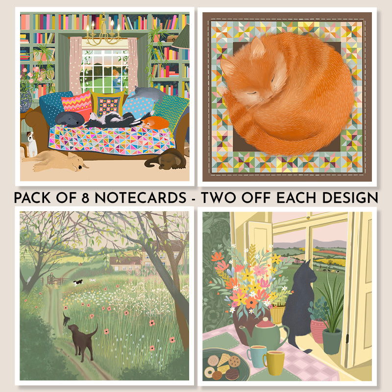 Pack of 8 Galloway Days Spring Notecards - Small notelets.