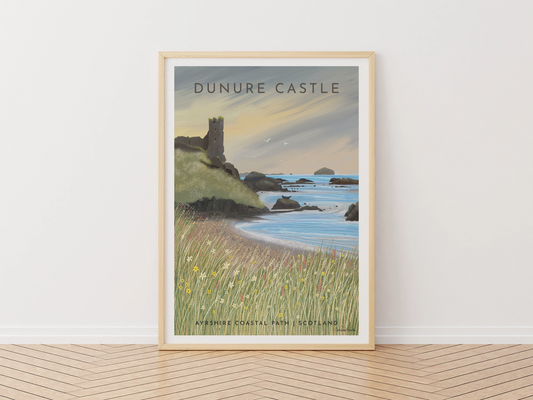Dunure Castle, Ayrshire - Travel Poster - Framed or unframed, A5.A4.A3,A2,A1