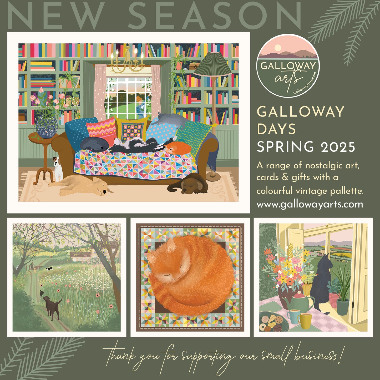 Pack of 4 Galloway Days Spring Greetings Cards.