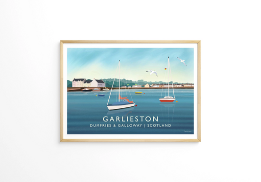 Garlieston, SW Scotland, Travel Poster - Print only or Framed - A5, A4, A3, A2, A1