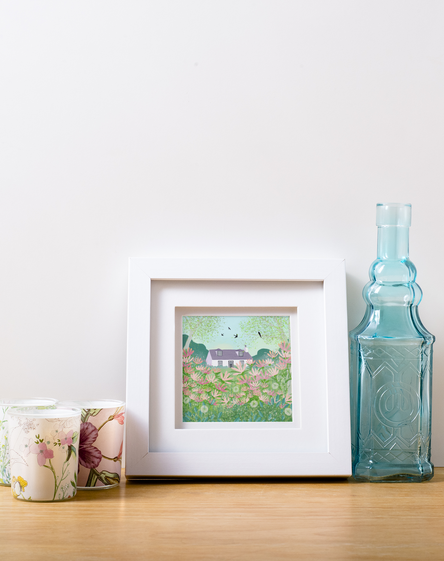 Honeysuckle Cottage - Signed Giclee Print. Art print, Home Decor, Office Art. Country Cottage Garden.