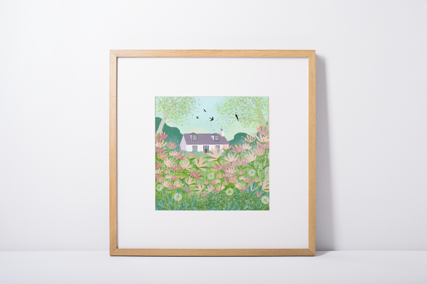 Honeysuckle Cottage - Signed Giclee Print. Art print, Home Decor, Office Art. Country Cottage Garden.