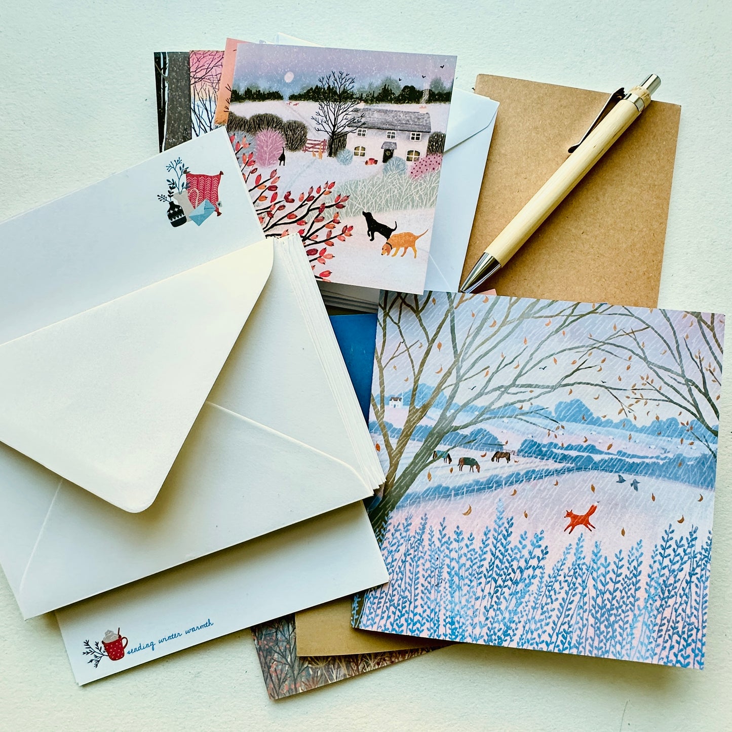 Winter-themed stationery set – Notepaper, Envelopes, Notecards & Greetings Cards.