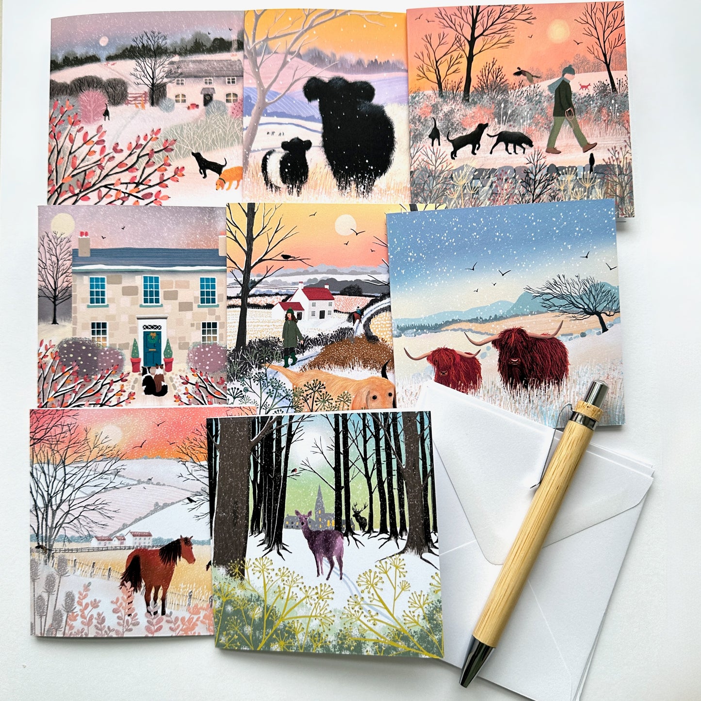 Winter-themed stationery set – Notepaper, Envelopes, Notecards & Greetings Cards.