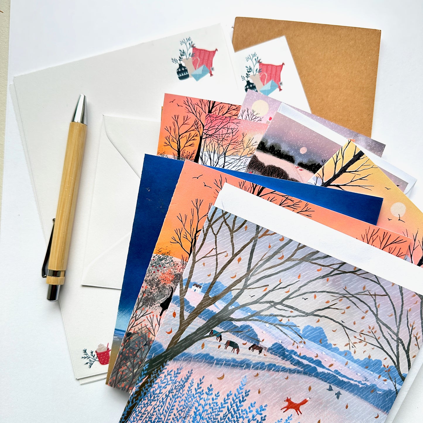Winter-themed stationery set – Notepaper, Envelopes, Notecards & Greetings Cards.