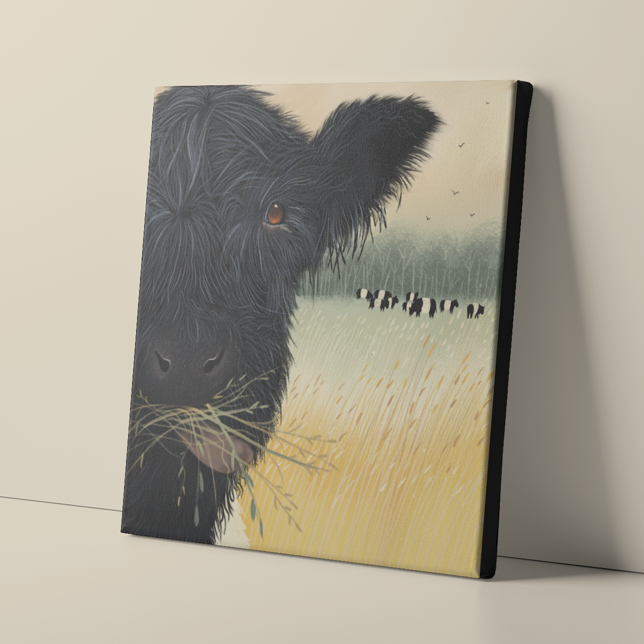 Bob the Beltie Wall Art: Print only, Framed or Canvas. Original Art