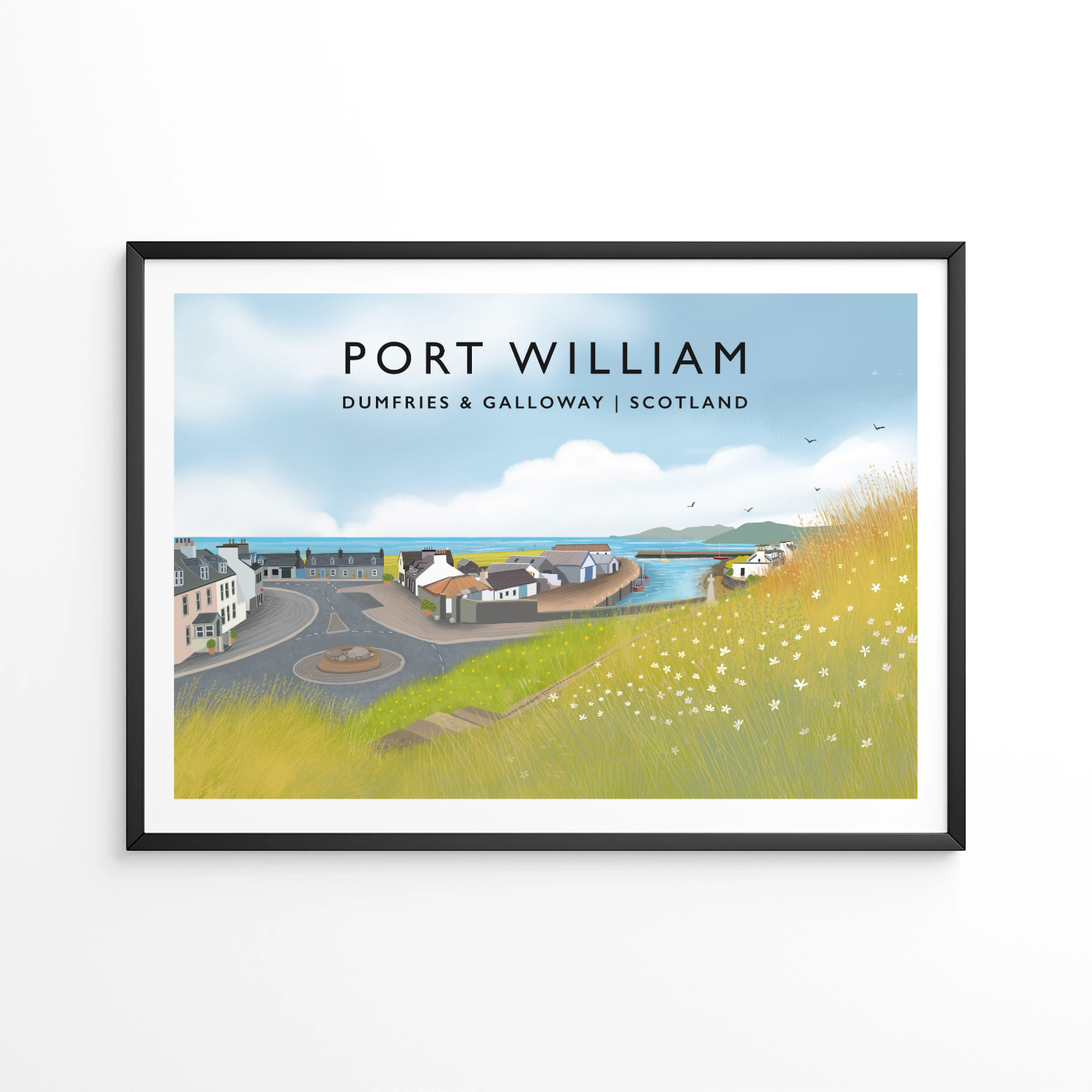 Port William, The Machars, Dumfries and Galloway Travel Poster: Scotland Art Print
