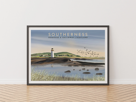 Southerness, Solway Firth - Travel Poster. Print only or Framed - A5,A4,A3,A2,A1