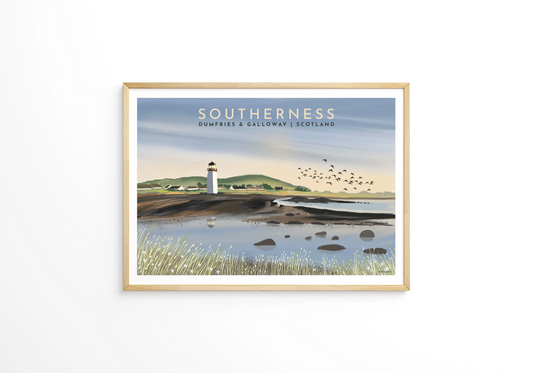 Southerness, Solway Firth - Travel Poster. Print only or Framed - A5,A4,A3,A2,A1