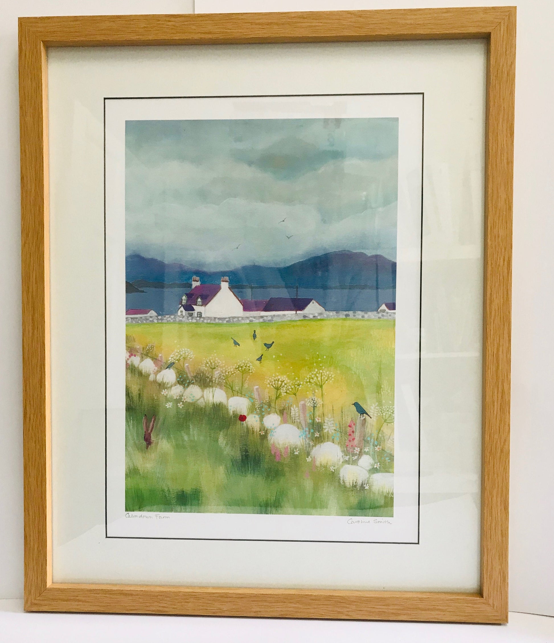 Calmdown Farm - a Scottish Landscape featuring the coastline of Wigtownshire. From an original painting. Signed by artist