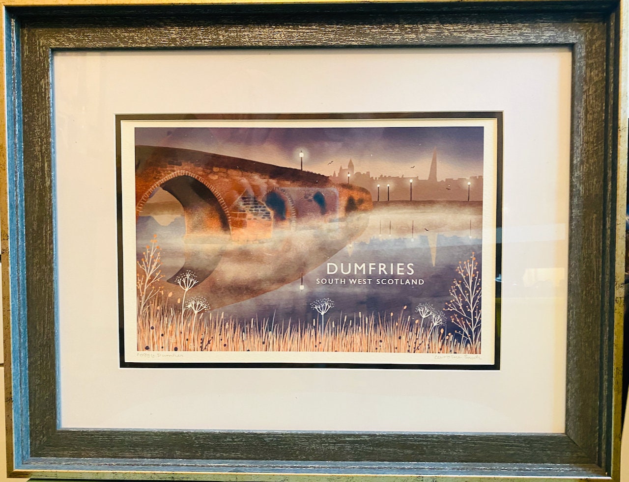 Devorgilla Bridge Dumfries | Scottish Travel Poster | Signed by artist | Giclee Art print | Dumfries print