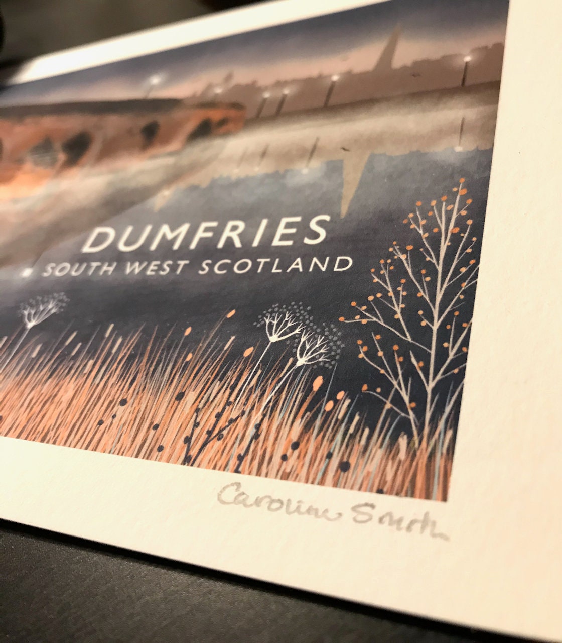 Devorgilla Bridge Dumfries | Scottish Travel Poster | Signed by artist | Giclee Art print | Dumfries print