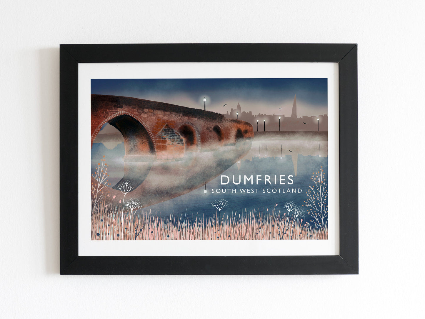 Devorgilla Bridge Dumfries | Scottish Travel Poster | Signed by artist | Giclee Art print | Dumfries print