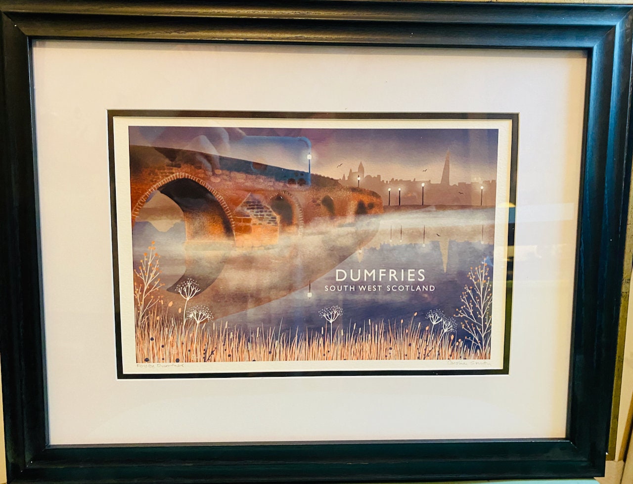 Devorgilla Bridge Dumfries | Scottish Travel Poster | Signed by artist | Giclee Art print | Dumfries print