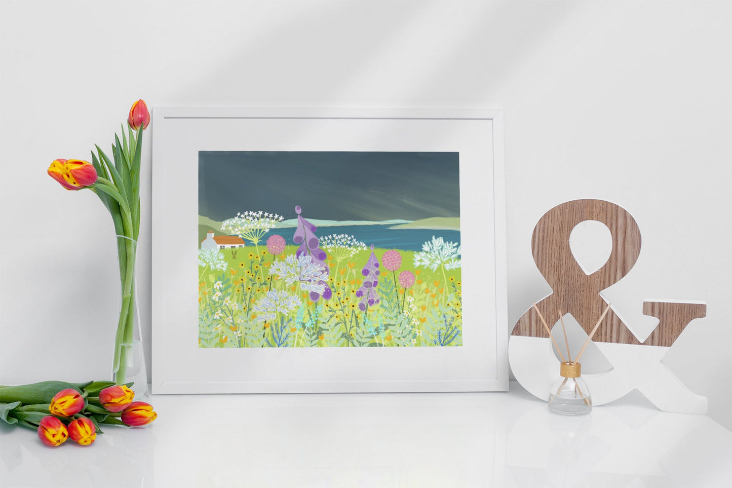 Hebridean Summer - Signed Giclee Print. Art print, Home Decor, Office Art. Wildflowers on a remote Scottish Coast.