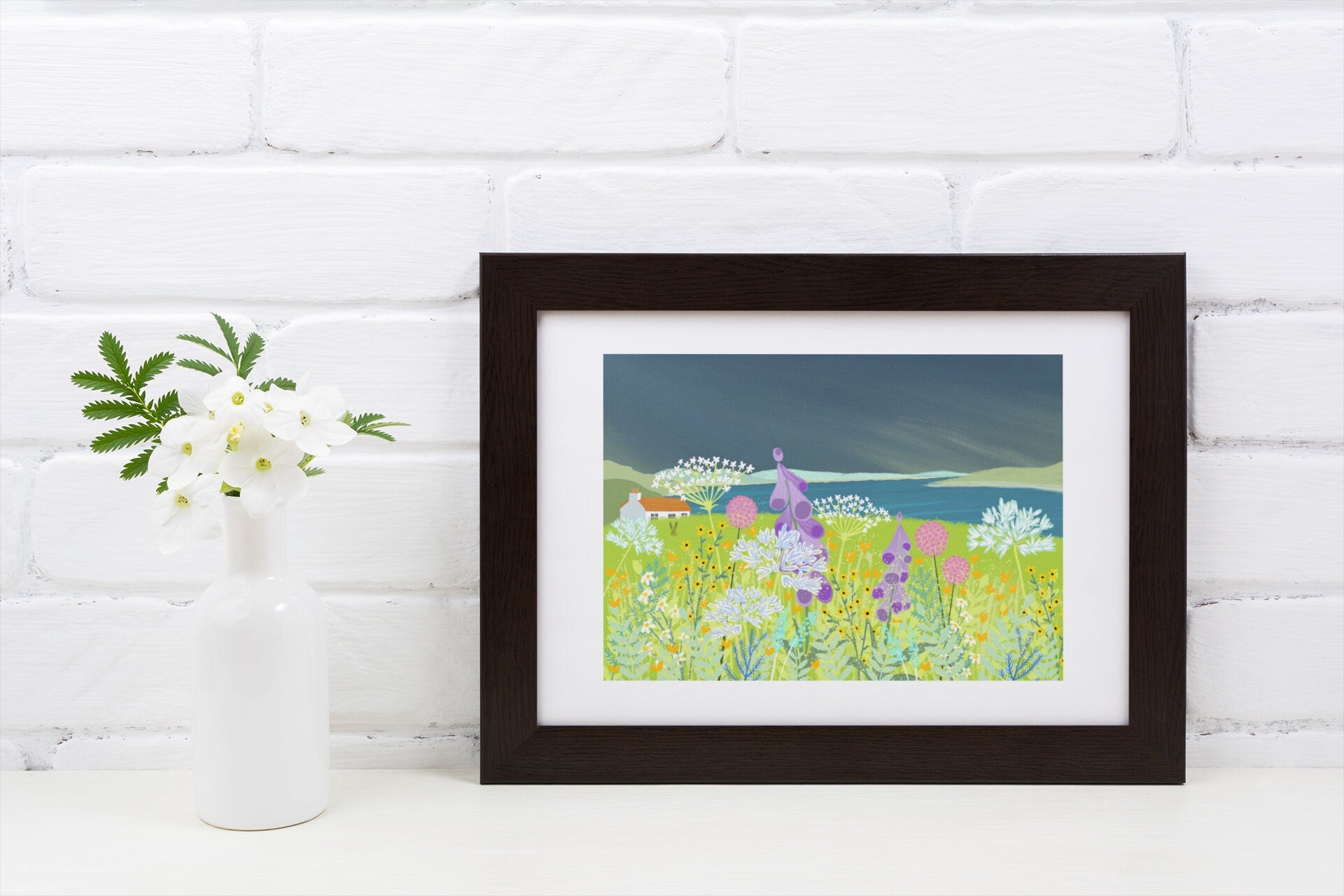 Hebridean Summer - Signed Giclee Print. Art print, Home Decor, Office Art. Wildflowers on a remote Scottish Coast.