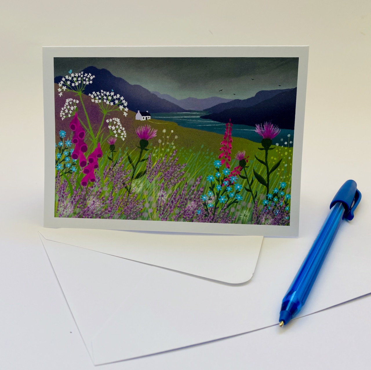 Glorious Scotland greetings Cards from original art. Pack of 4 Cards featuring original paintings by Caroline Smith. Pack No1.