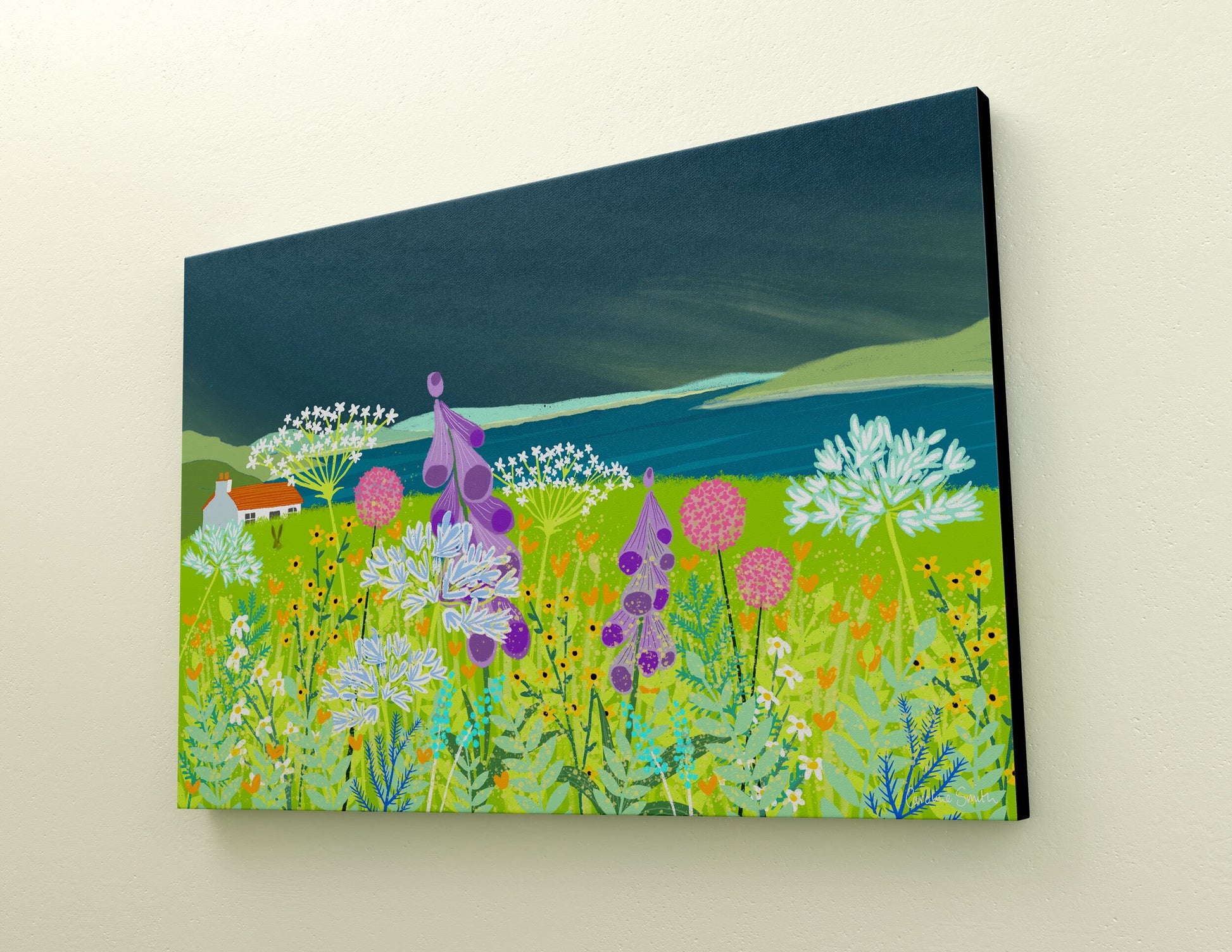 Canvas print of Hebridean Summer - various sizes. Colourful art wall canvas of Scottish Landscape. Wall Art, Home decor, Home Office Art.