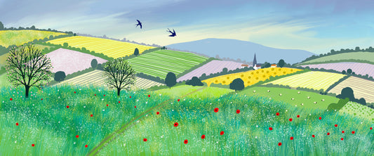 Scottish Landscape Art Print: Summer Valley Giclee, Signed