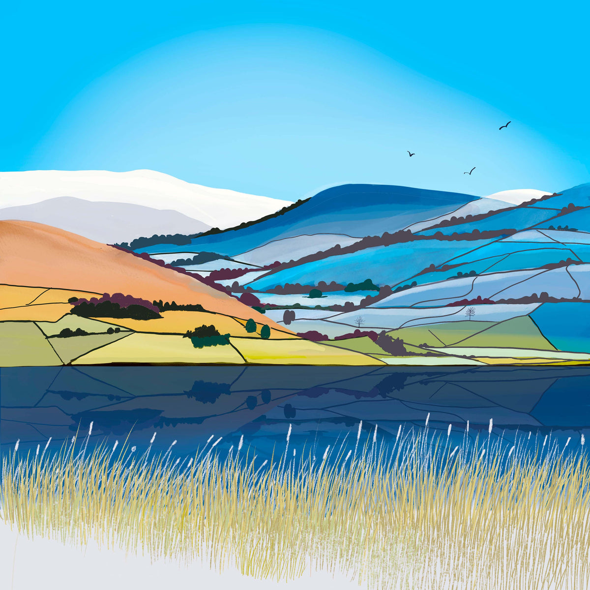 Galloway Hills Winter Art Print: Snowy Landscape Home Decor