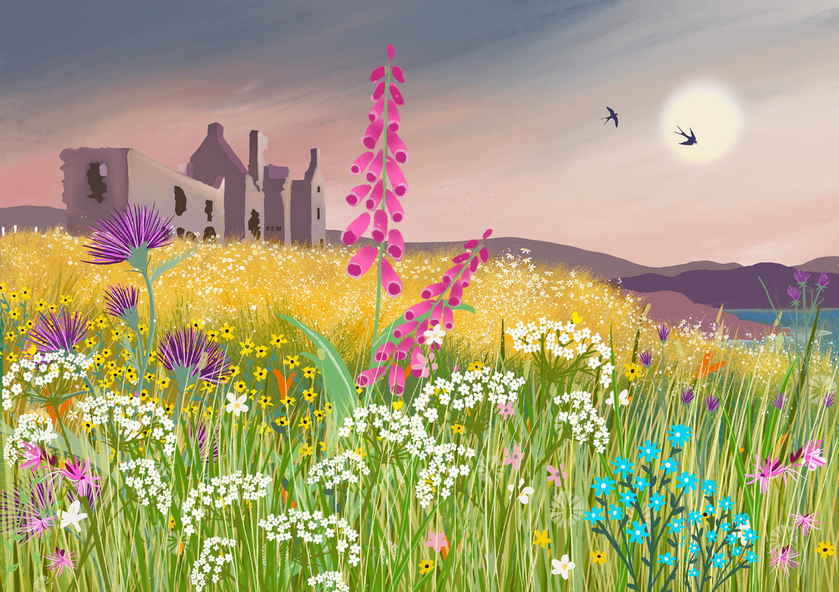 Dunskey Castle Art Print: Scottish Coastal View, Signed Giclee