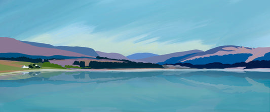 Clatteringshaws Loch - Galloway Forest Park, Giclee Art Print from an original artwork by Caroline Smith. Signed by artist
