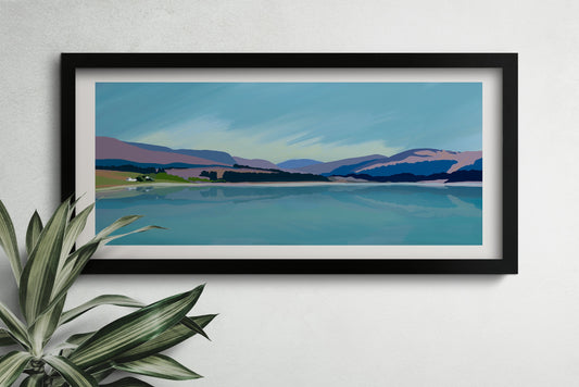 Clatteringshaws Loch - Galloway Forest Park, Giclee Art Print from an original artwork by Caroline Smith. Signed by artist