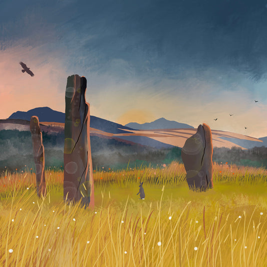 Machrie Moor Standing Stones Art Print: Isle of Arran Scottish Landscape