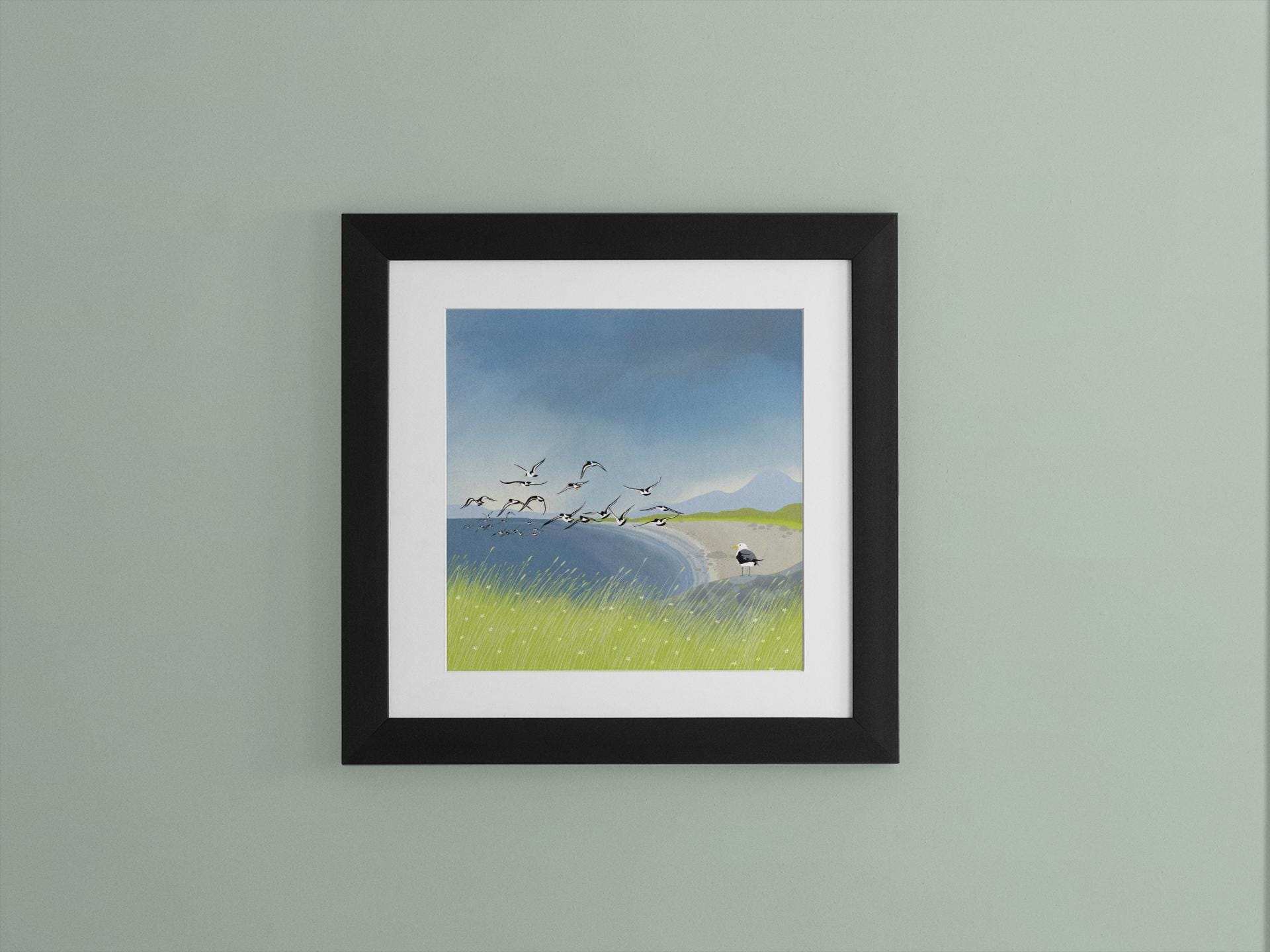 Oyster Bay. From original artwork by Caroline Smith. Signed Giclee art print. Scottish Art, Office Art